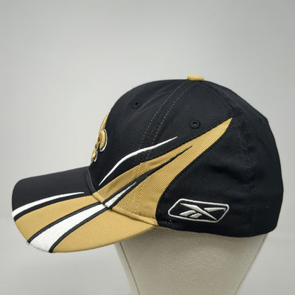 New Orleans Saints NFL Reebok Cap Black Gold White One Size Sideline Stretch Fit