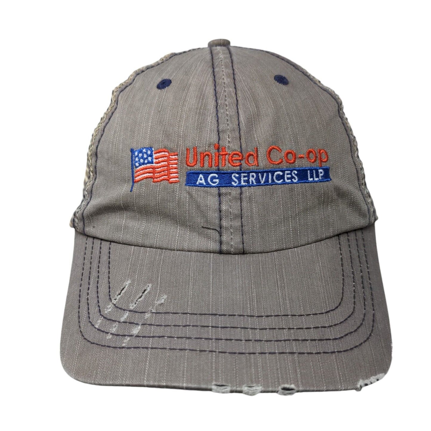 United Co-Op AG Services LLP Strapback Trucker Hat Gray OSFA Mesh Back