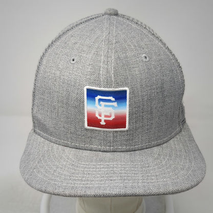 New Era MLB San Francisco Giants Trucker Hat Gray One Size SF Logo Mesh Snapback
