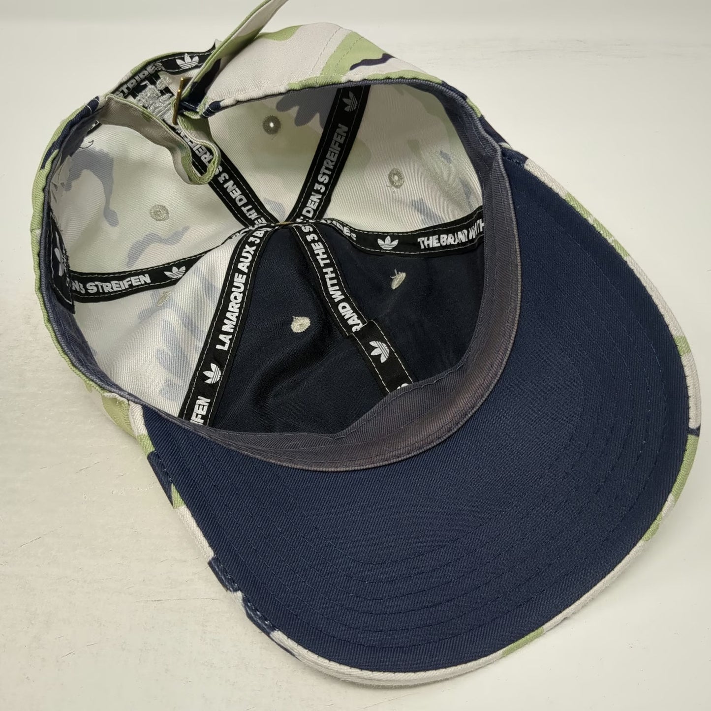 adidas Baseball Cap Green White Purple Camo Trefoil Logo One Size Slideback Hat