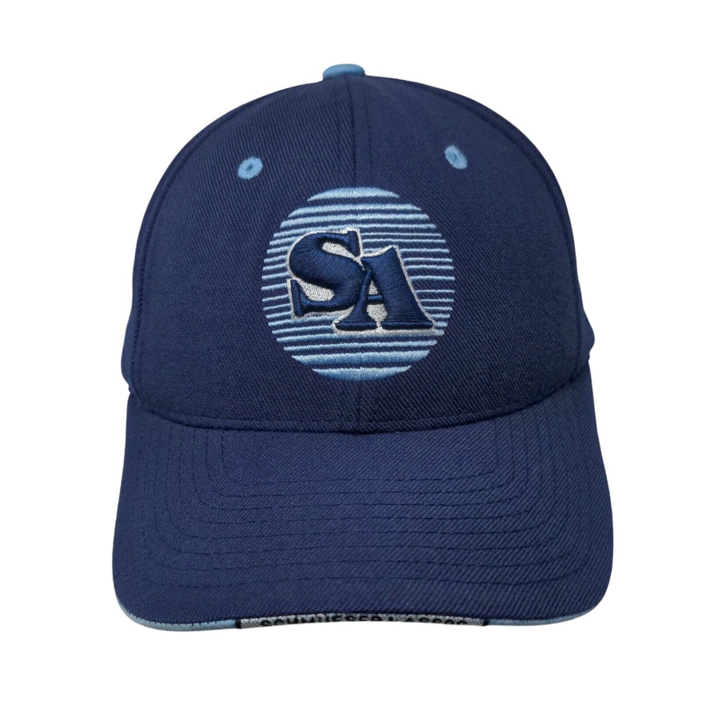 SA Schmueser Strapback Hat Blue One Size Adjustable Embroidered Zephyr Hat