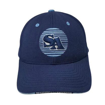 SA Schmueser Strapback Hat Blue One Size Adjustable Embroidered Zephyr Hat