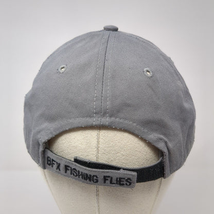 Blue Fly Cafe Strapback Hat Gray One Size Adjustable BFX Fishing Flies