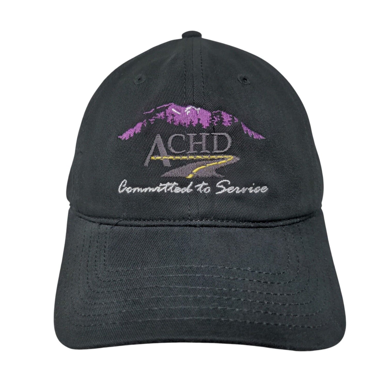 ACHD Committed To Service Strapback Hat Black OSFM Embroidered Otto