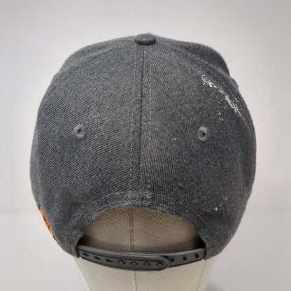 Timberline Snapback Hat Gray One Size Solid Adjustable Leather Patch
