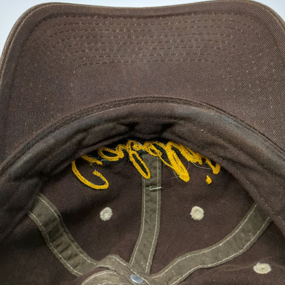 Cabela's Baseball Cap Brown OSFM Contrast Stitch Embroidered Logo Hat Outdoor
