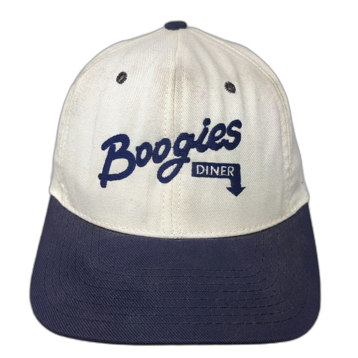 Boogies Diner Georgetown Snapback White Blue One Size Green Underbrim Cotton Hat