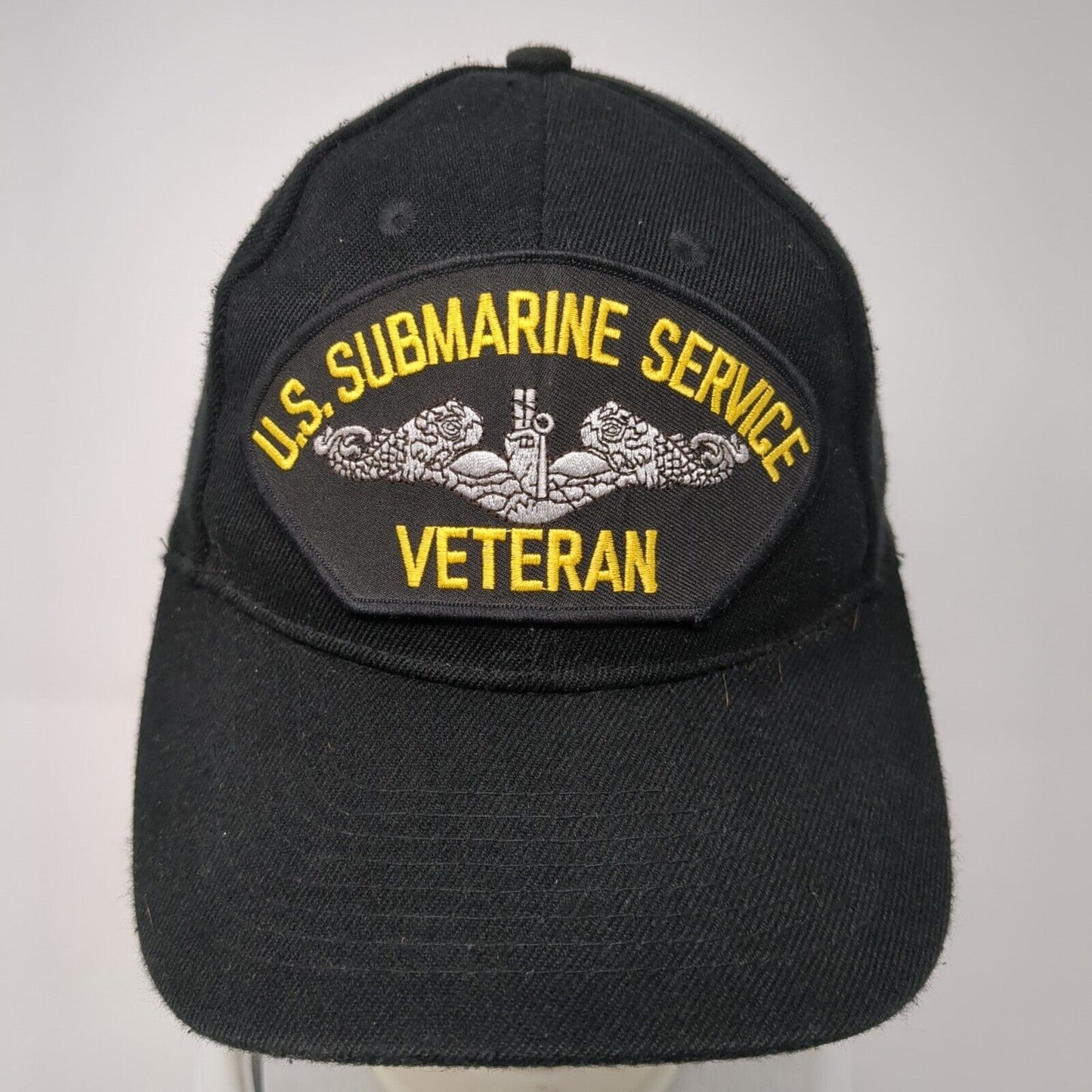 US Submarine Service Veteran Strapback Hat Black One Size Adjustable Embroidered