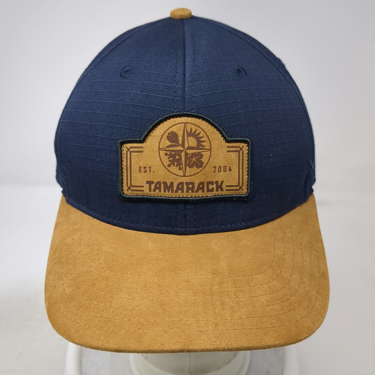 Pukka Baseball Cap Blue OSFM Tamarack Est 2004 Suede Brim Slideback Patch Hat