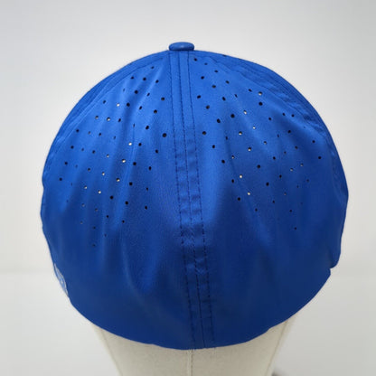 NB Fitted Hat Blue Large-XL Embroidered Laser Cut Richardson PTS Lite