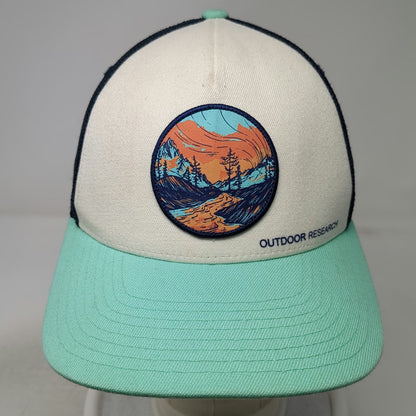 Outdoor Research Trucker Hat One Size White Blue Green Mesh Landscape Patch