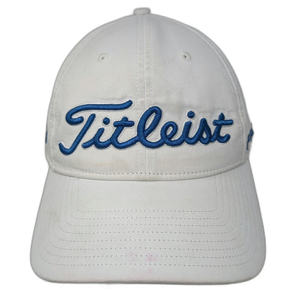 Titleist Baseball Cap White Blue One Size Pro V1 FootJoy Slideback Golf Hat