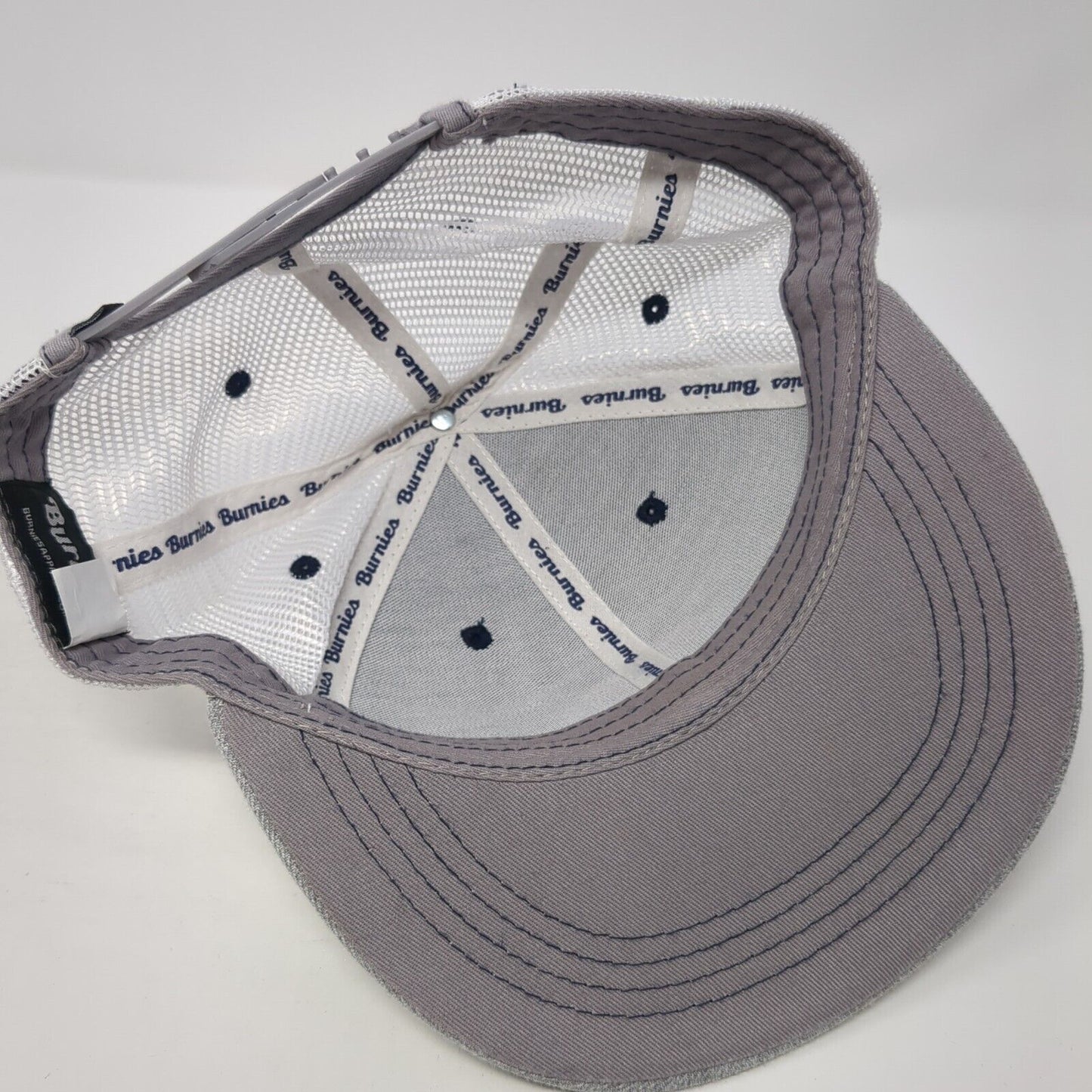 Las Vegas Snapback Trucker Hat Gray OS Adjustable Embroidered Mesh Back Burnies