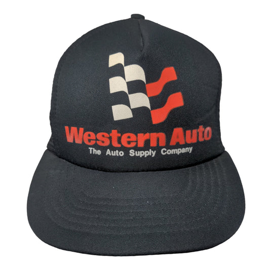 Western Auto Supply Co Men's Snapback Mesh Back Trucker Hat Black Size OSFA