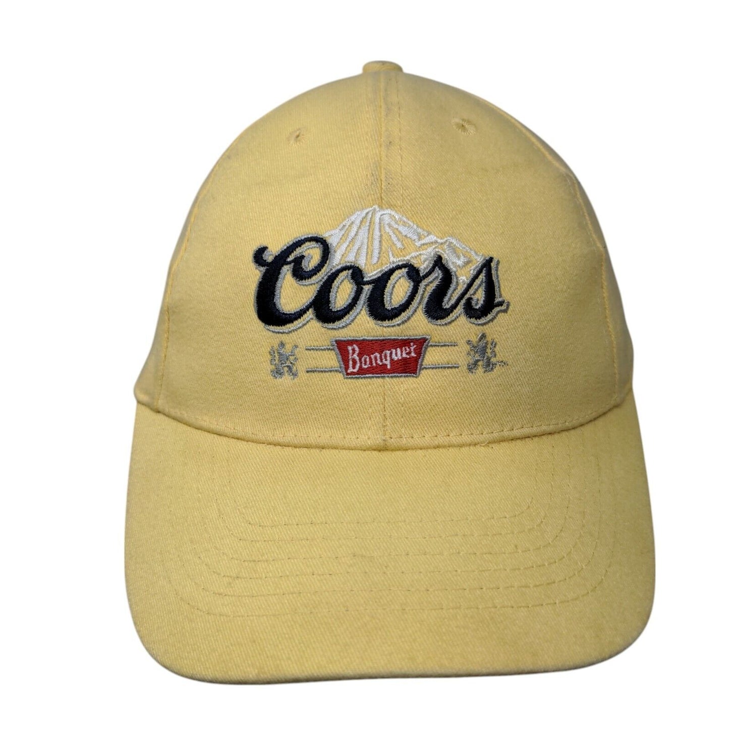 Coors Banquet Strapback Hat Yellow One Size Embroidered Adjustable