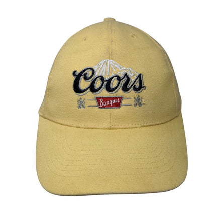 Coors Banquet Strapback Hat Yellow One Size Embroidered Adjustable