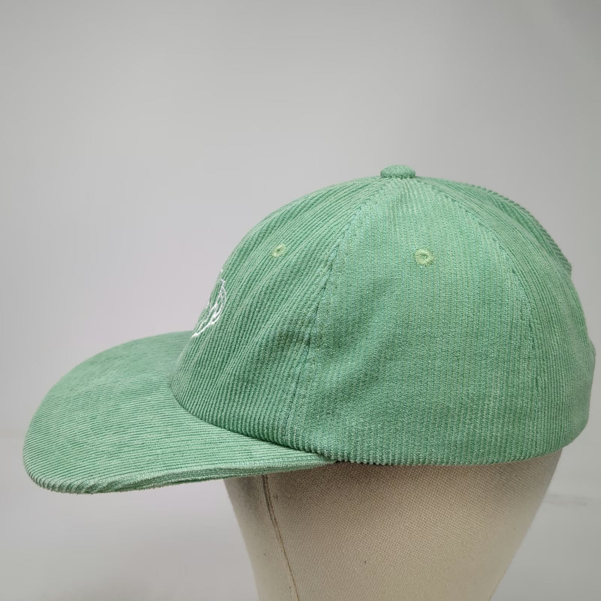 Pine Coffee Supply Baseball Cap Green One Size Corduroy Skull Mug Strapback Hat