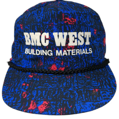 5 Panel Blue One Size Snapback Hat BMC West Building Materials All Over Print