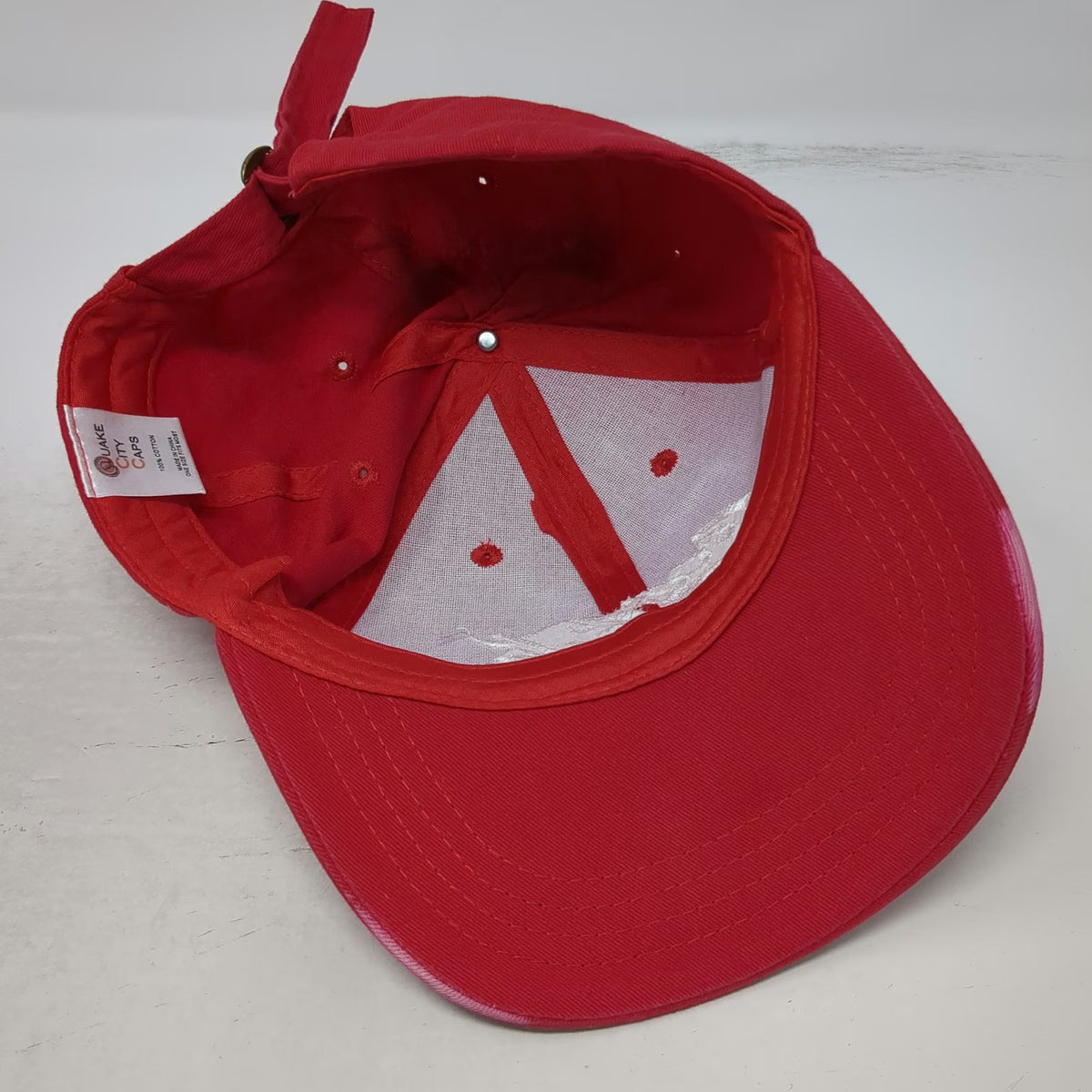 Quake City Caps Baseball Cap Red One Size Coca-Cola Logo Slideback Cotton Hat