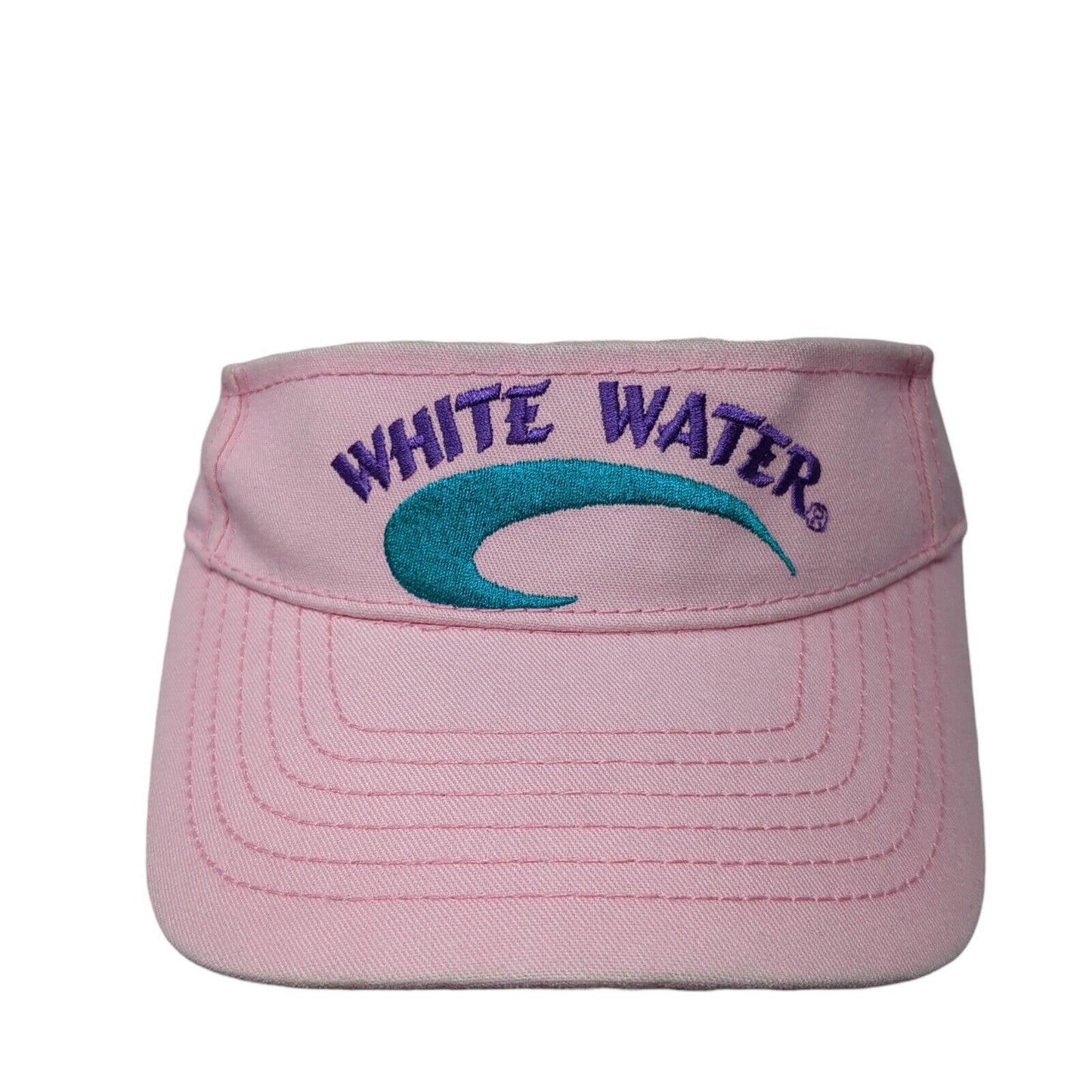 White Water Strapback Sun Visor Hat Pink One Size Adjustable Embroidered Logo