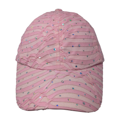 Rhinestone Bling Strapback Hat Pink One Size Adjustable Something Special