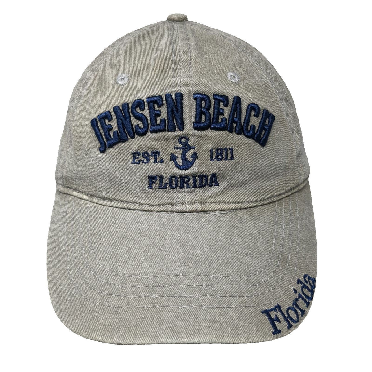 Durnin Water Baseball Cap Beige One Size Jensen Beach Florida Anchor Hat