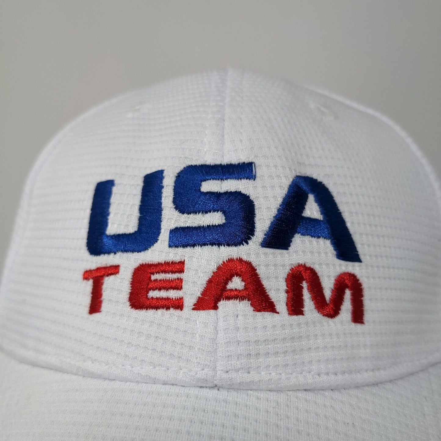 Peak Men's Strapback Hat White Size OSFA Embroidered USA Team Logo