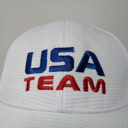 Peak Men's Strapback Hat White Size OSFA Embroidered USA Team Logo