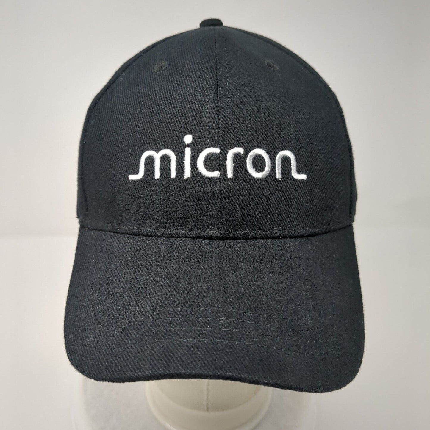 Micron Slideback Hat Black OSFA Adjustable Embroidered 6 Panel Solid
