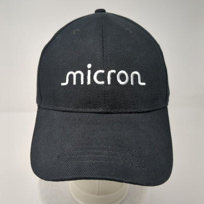 Micron Slideback Hat Black OSFA Adjustable Embroidered 6 Panel Solid