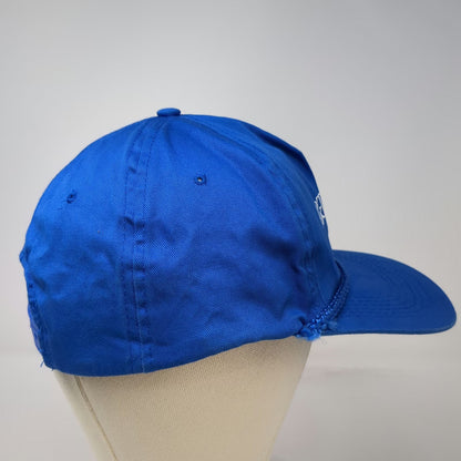 Blue 5 Panel One Size Snapback Hat AT&T Credit Rope Detail Cotton Corporate
