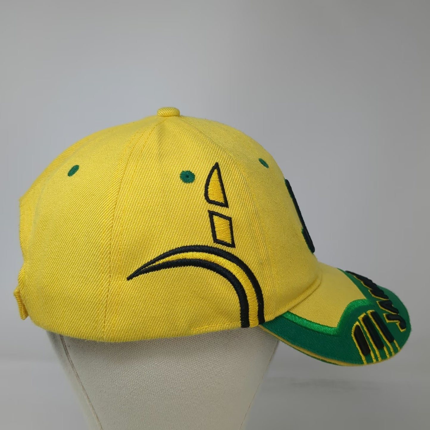 Jamaica JA Embroidered Yellow OSFM Baseball Cap Hat Green Black Strapback Logo
