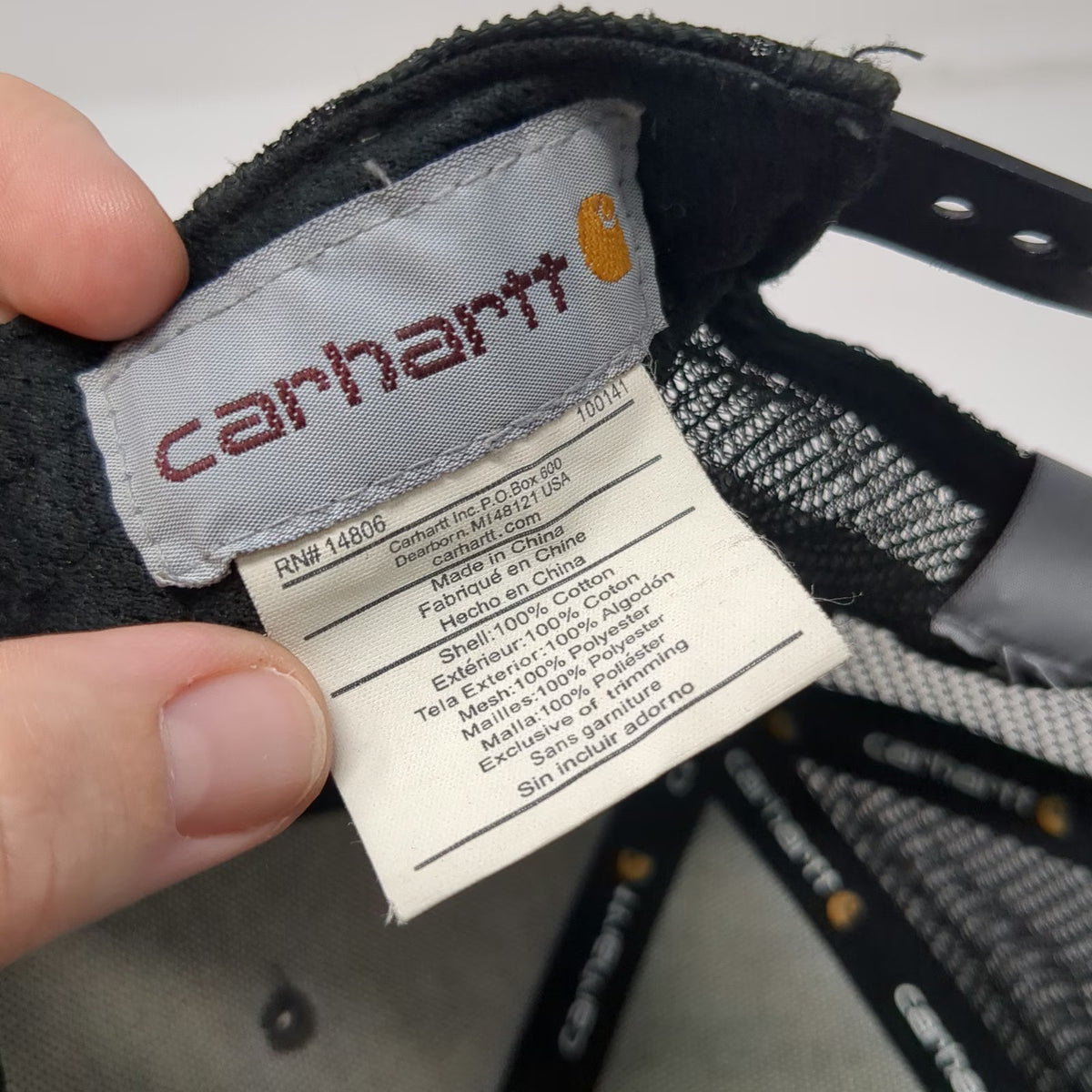 Carhartt Trucker Hat Gray One Size Snapback Mesh Diamond Patch Logo Workwear