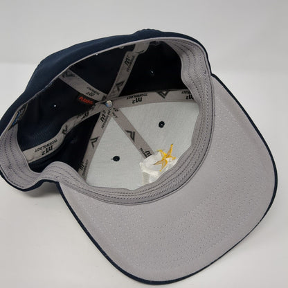M Star Logo Fitted Hat Blue 6 7/8-7 3/8 Pacific Headwear Performance