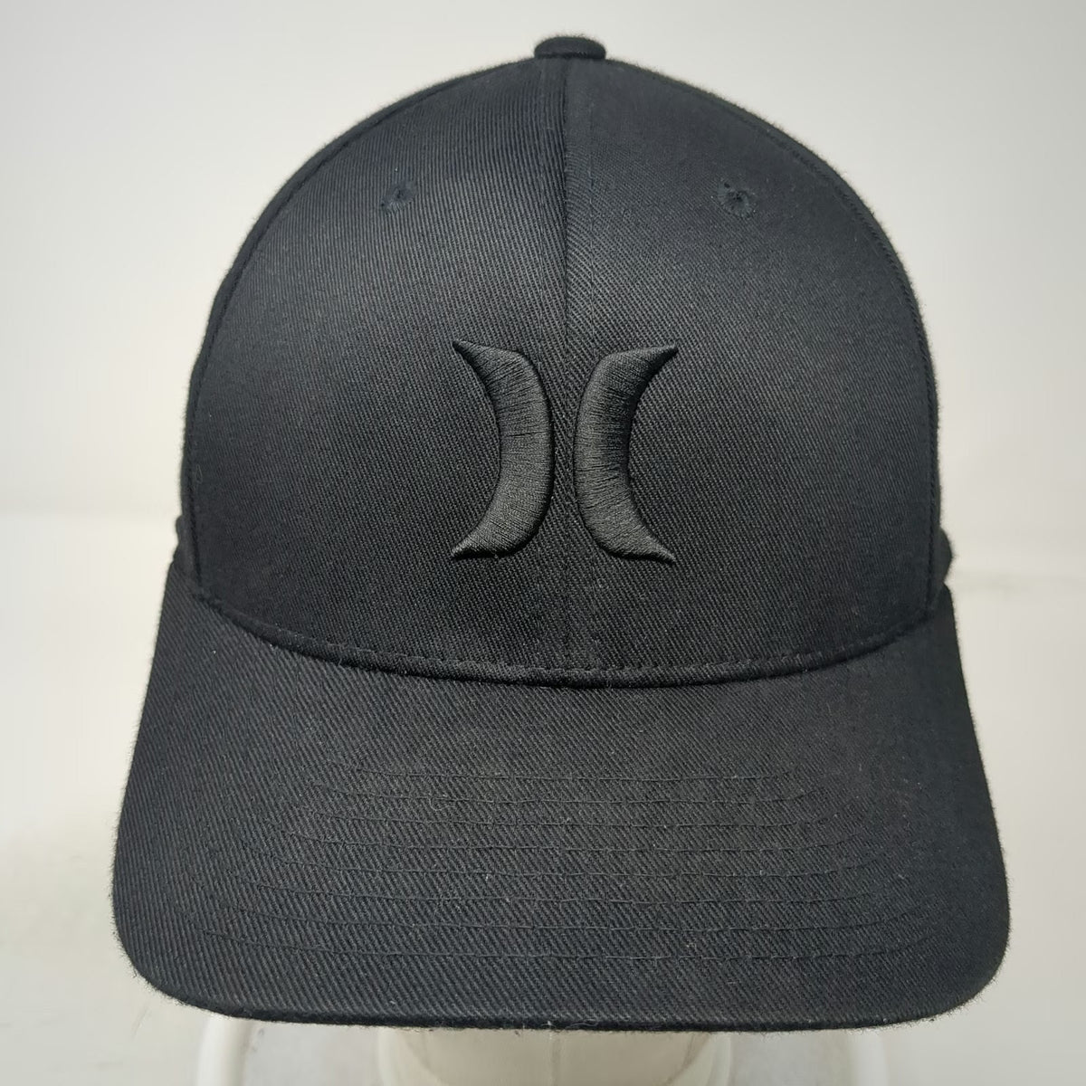 Hurley Baseball Cap Black M Tonal Logo Flexfit Embroidered Stretch Fit Hat