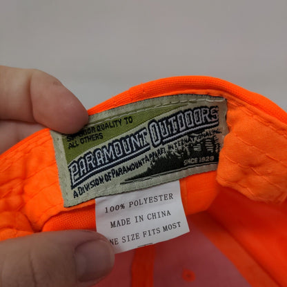 Paramount Outdoors Strapback Hat Orange OSFM Adjustable Blank 6 Panel