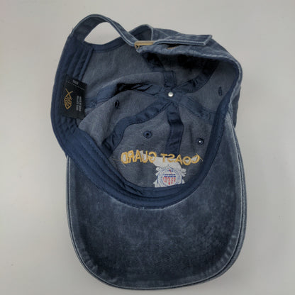 US Coast Guard Slideback Hat Blue Embroidered Logo 100% Cotton