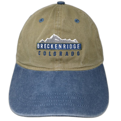 Ouray Breckenridge Colorado Mountain Baseball Cap Brown Blue One Size Hat Strap