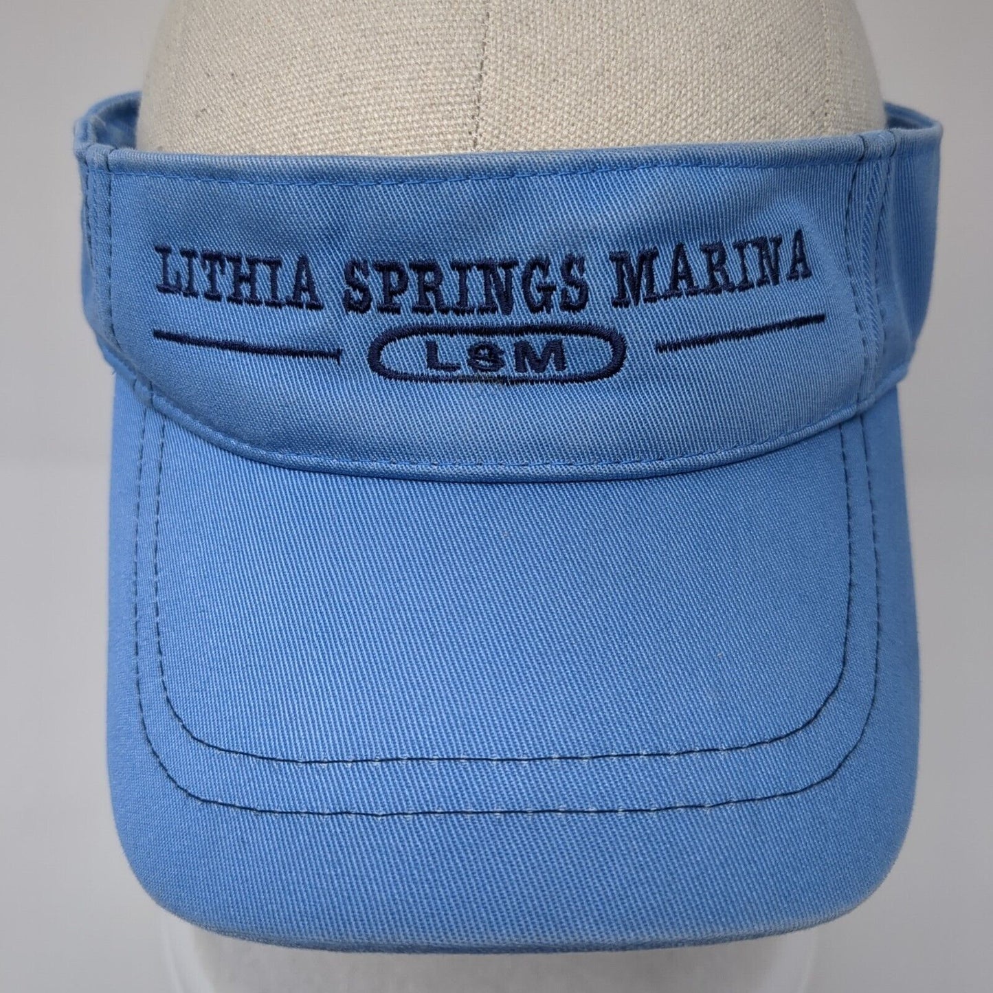 Lithia Springs Marina Strapback Sun Visor Hat Blue OS Adjustable Embroidered HYP