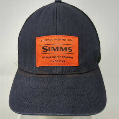 Simms Trucker Hat Blue Orange One Size Snapback Mesh Fishing Supply Patch
