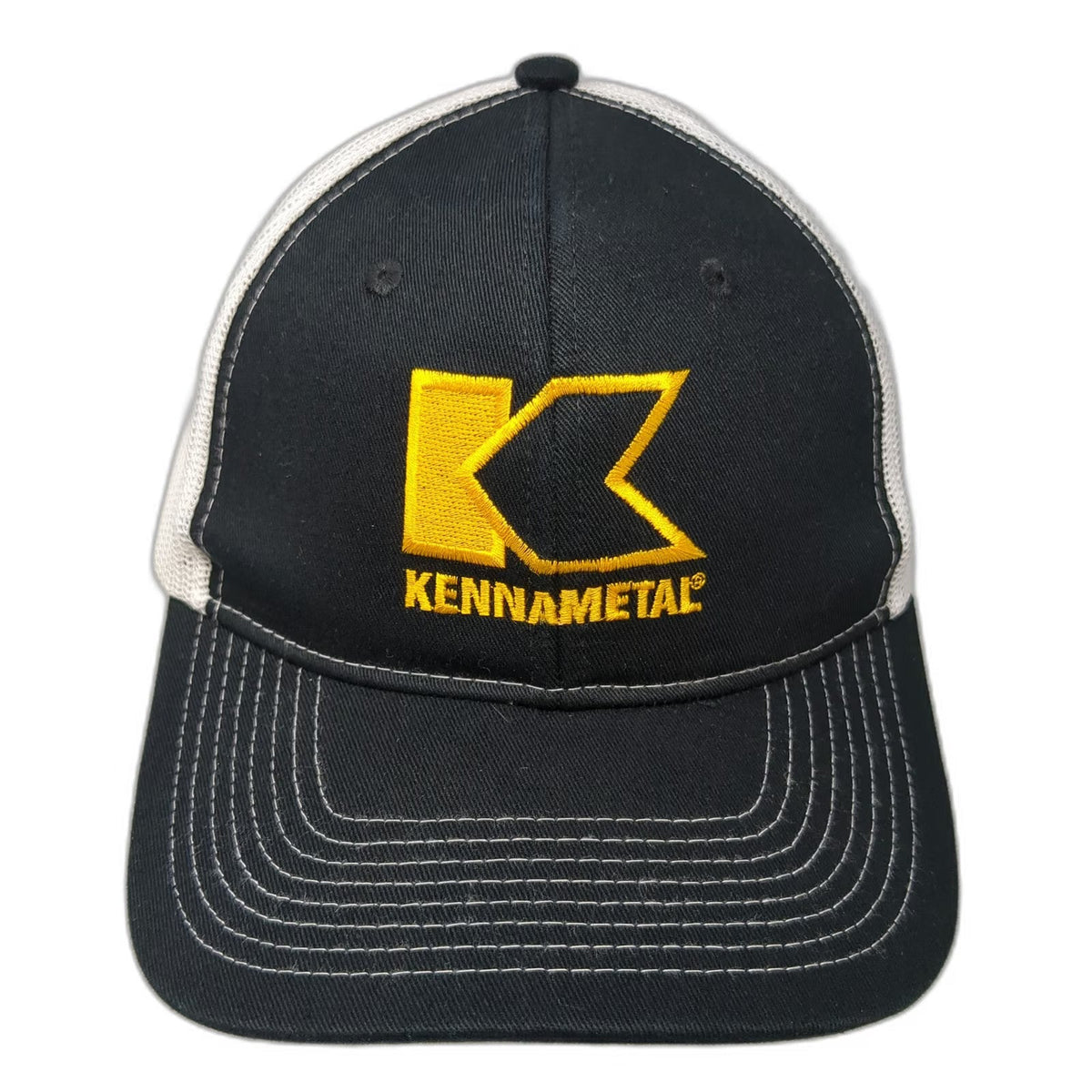 Port Authority Trucker Hat Black One Size Kennametal Logo Mesh Snapback Stitch