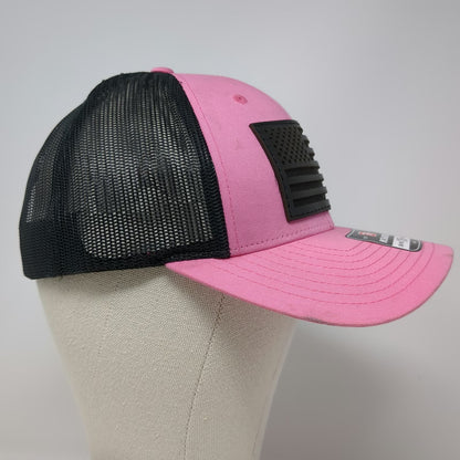Richardson Trucker Hat Pink S Black American Flag Mesh Snapback 115 Low Pro