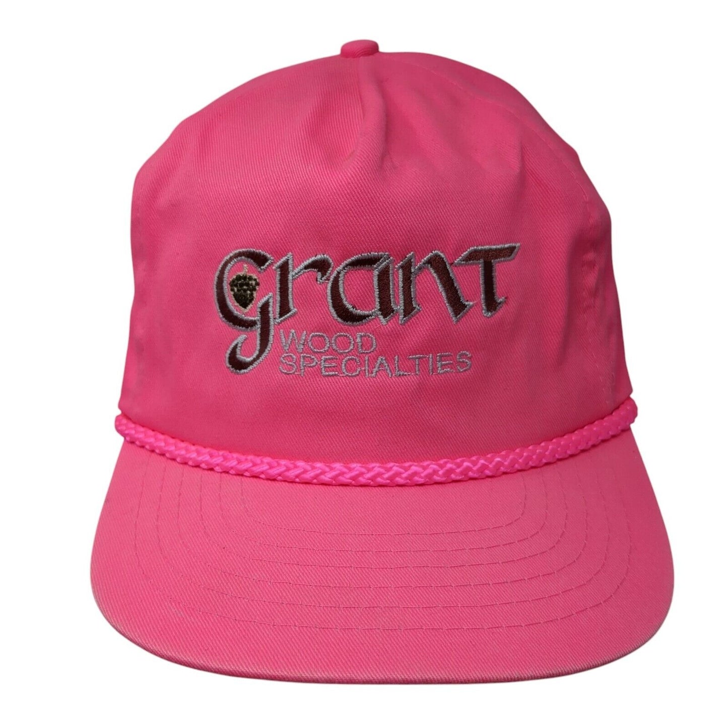 Grant Wood Specialties Slideback Hat Pink OS Adjustable Embroidered Rope San Sun
