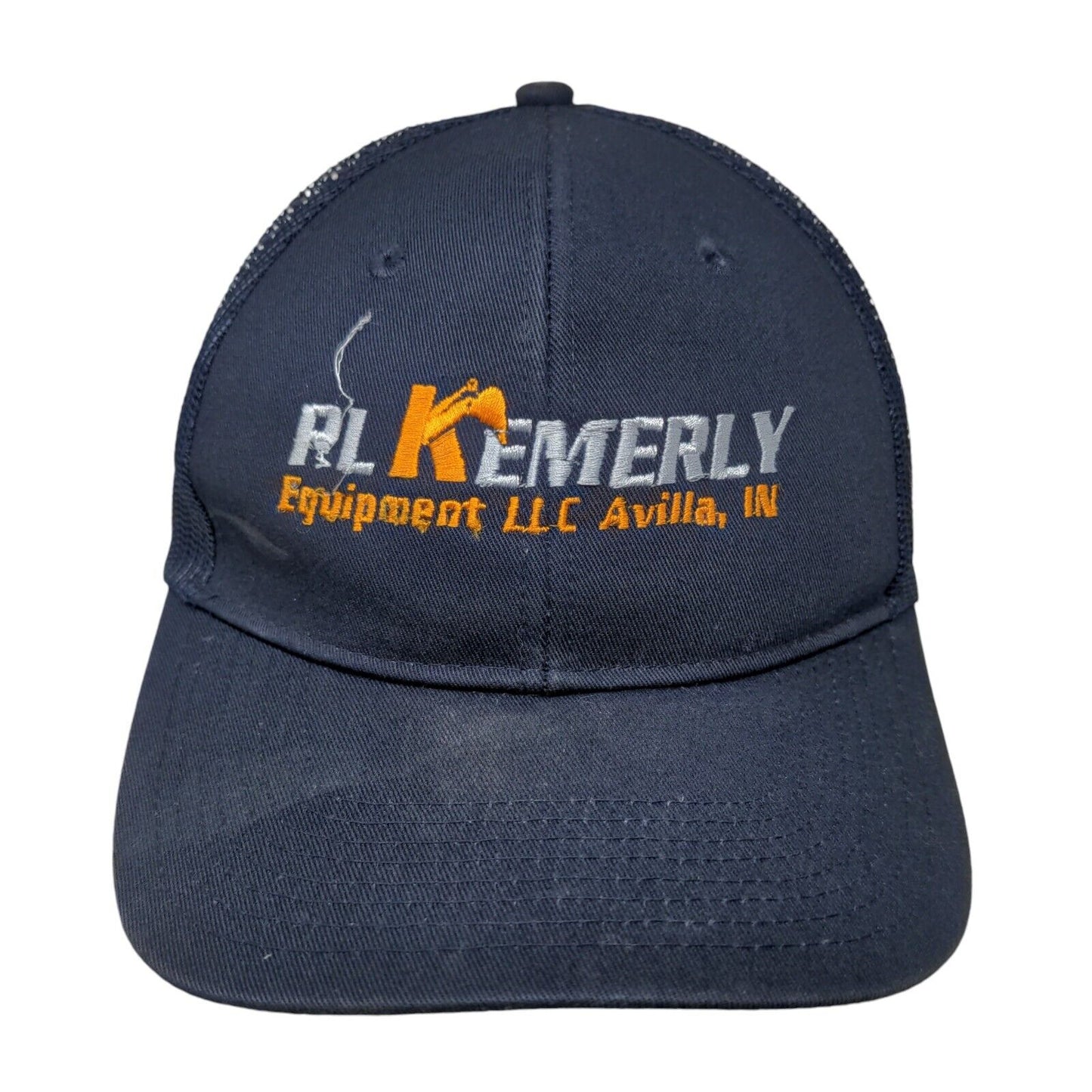 PL Kemerly Equipment LLC Avilla IN Snapback Trucker Hat Blue One Size Mesh Back