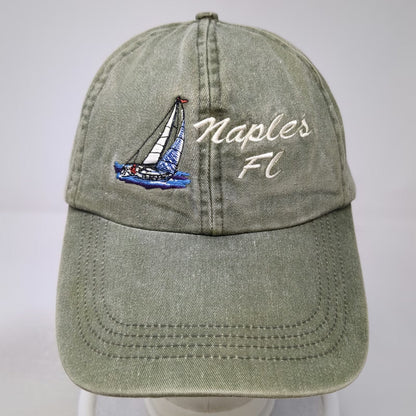 JHATS Naples Florida Sailboat Green One Size Baseball Cap Strapback Nautical Hat