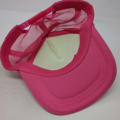 Trucker Hat Pink White One Size Phi Sig Sorority Heart Mesh Back Snapback Foam
