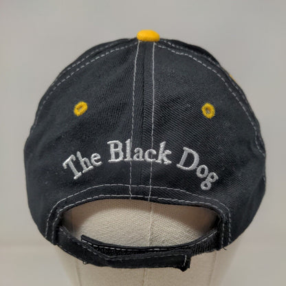 The Black Dog Men's Strapback Hat Black Embroidered Boston Bruins Logo Cotton