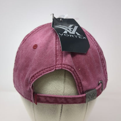 Vortex Baseball Cap Red One Size American Flag USA Patch Washed Cotton Hat