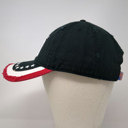 Battleship Iowa Baseball Cap Black OSFM Distressed Brim Stars Embroidered Hat