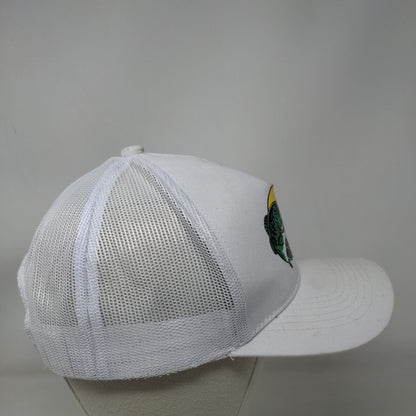 Bass Pro Shops Snapback Trucker Hat White OSFM Mesh Back Gone Fishing